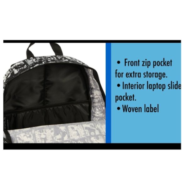 Licensed ROBLOX Black White Character Print Gaming Backpack Laptop Bag - Picture 5 of 8